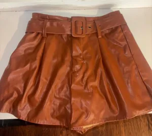 DO+BE Brown Leather Shorts thumbnail 1