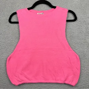 Free People x Intimately FP Top Womens Large Pink Warm Fluff Crop Top Y2K Knit thumbnail 3