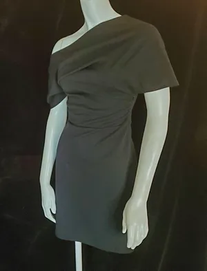 Asos Black Fallen Shoulder Dress (2) thumbnail 2