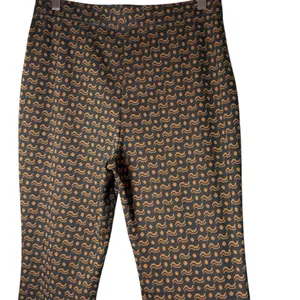 Anthropologie Sabine Flare Pants‎ Brown Black Motif Size Medium thumbnail 3