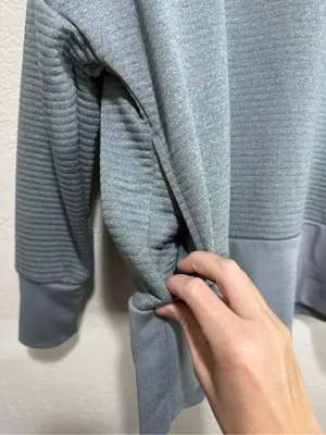 Nike Dri-FIT Heather Gray Ribbed Crewneck Sweatshirt "JUST" Hem Size Medium thumbnail 8