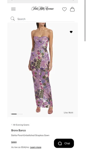 Bronx and Banco Strapless floral Gown thumbnail 3