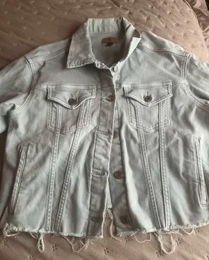 Light denim crop jacket Blue Size L thumbnail 2