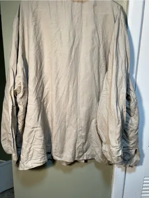 Ashley Stewart Women's Plus Size 26W Button‎ Down Top Beige Pockets Linen Blend thumbnail 8