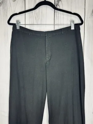 Old Navy Women Sz 12 Pants Black Mid Rise Straight Leg Stretch Work Rayon Blend thumbnail 2