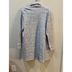 Eileen Fisher Organic Cotton Terry Shawl Collar Jacket Textured Duster Open‎ thumbnail 3