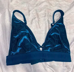 Victoria's Secret velvet blue bralette thumbnail 1