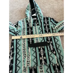 90s Streetwear Crazy Train Fiesta Deep Pile Fleece Hoodie Women’s Size Medium thumbnail 6