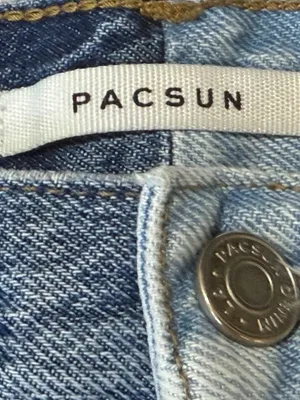 PACSUN High Rise Straight leg Buttonfly Two Tone Denim Jeans Women’s Sz 22 thumbnail 6