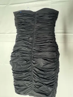 Olga & Maya Black Strapless‎ Ruched Mini Dress - Size S - NEW Without Tags. thumbnail 4
