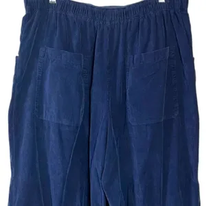 Free People XL Nice Choice Cord Jeans Navy Blue Barrel Harem Pull On Corduroy thumbnail 5