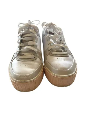 Puma Cali Sport Mix Platform Sneakers Gray Size 8.5 Spring Beach Neutral Coastal thumbnail 5