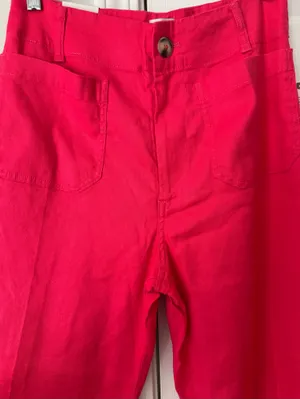 Anthropologie Maeve The Colette Wide-Leg Cropped Linen Pants, Size 28 thumbnail 6