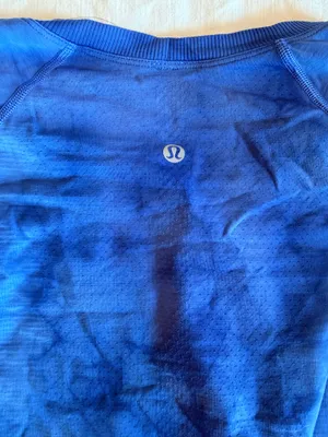 Lululemon blue long sleeve swiftly tech. Waist length. Size 8 thumbnail 3