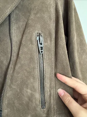 Blank NYC Brown Genuine Suede Moto Biker Jacket size M thumbnail 10