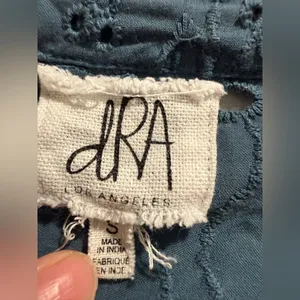 Anthropologie dRA Yara‎ Draped Blue Eyelet Blouse Mini Dress Size Small thumbnail 7