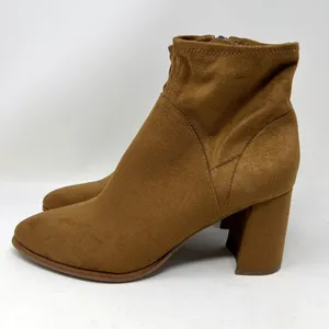 Marc Fisher Dyvine‎ Pointy Toe Block Heel Booties Tan Brown Suede Zip Size 10 thumbnail 3