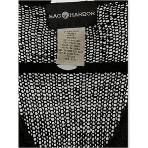 Vtg Sag Harbor Woman’s Cardigan Sz Lg Black Knit 1-Button Closure SS NWT thumbnail 8