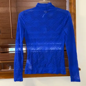 NWT $68 By Sapphire Pullover Sheer Lace Turtleneck XS thumbnail 6