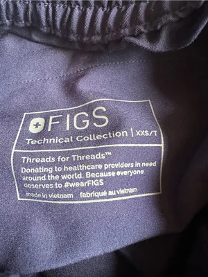 Figs scrubs Regina high waist straight leg pants navy blue 1001674 XXS/T TALL thumbnail 3