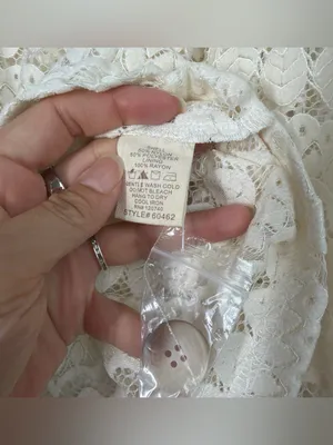 Mystree Lace Jacket Top Ivory Scalloped Button Down Size Medium NWT thumbnail 5