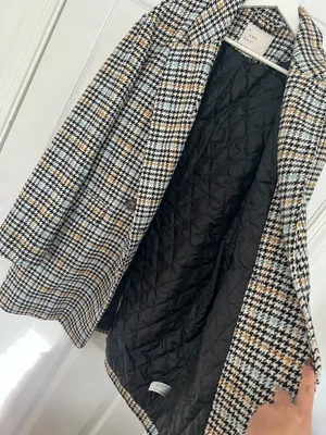 A New Day Houndstooth Plaid Coat L Double Breasted Preppy Academia Chic Blazer thumbnail 5