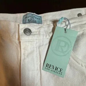 Revice Denim Mason Jort Optical White High Waisted Raw‎ Hem Shorts Size 32 (16) thumbnail 2