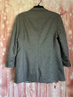 The Limited Gray Stretch Knit 3/4 Sleeve Single Button Blazer Size M thumbnail 7