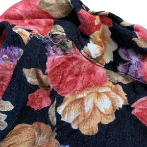 Vintage 90s Maxi Skirt Dark Floral Black Pink Cottagecore‎ Button Down XL thumbnail 8