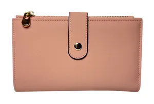 Blush Pink Bi-Fold Wallet with Zip Coin Pocket & Card Organizer NEW thumbnail 1