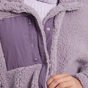 PacSun Cozy Hiker Oversized Purple Sherpa Jacket Women’s Size M Teddy Boyfriend thumbnail 3
