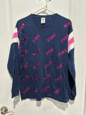 Victoria’s Secret Pink Long Sleeve Shirt, Sz M thumbnail 1