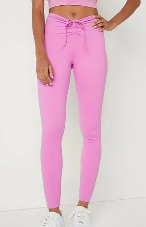 Pink Adjustable Waist Ruched Leggings thumbnail 1