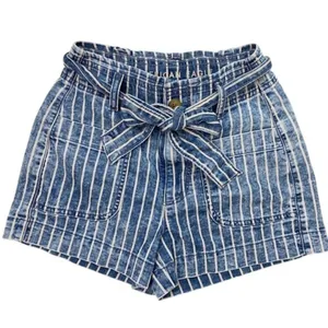 American‎ Eagle Stretch Highest Waist Mom Paper Bag Shorts Striped 00 thumbnail 2