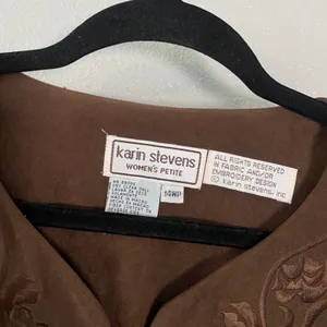 Brown Vegan Suede Jacket 14WP Goblincore Forest Fairy Cottagecore Western Boho thumbnail 3