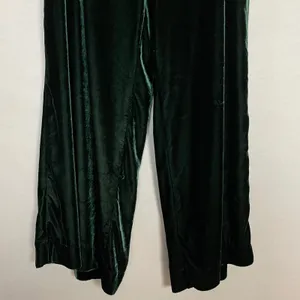 Marine Layer Bella Velvet Pants Slouchy Wide Leg Women Medium Green Drawstring thumbnail 8