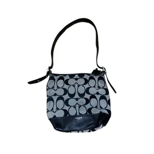 Coach Legacy Signature C Duffle Hobo Bag Tote Purse Black logo shoulder bag thumbnail 7