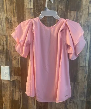 Michael Kors women's short sleeve with opening on top pink size large thumbnail 1