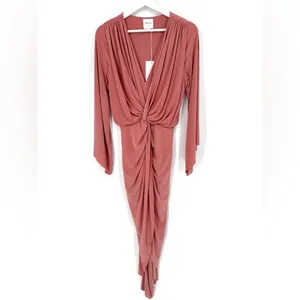 NWT Misa Los Angeles Pink Twist Front‎ Maxi Dress Small Wedding Guest thumbnail 2