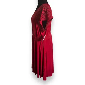 Torrid Womens Dress Sz 0‎ L 12 Red Mini Super Soft Lace Inset Skater NEW thumbnail 7
