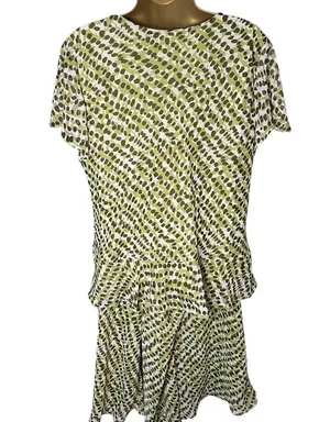 Vintage Y2K R&K Originals Ruffle Skirt Set Polka Dot Elastic Waist Green 14 thumbnail 2
