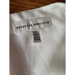 Dress The Population Sandra White Crepe Plunge Trumpet Bridal Gown XXS thumbnail 12