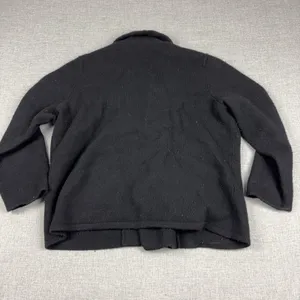 Lauren Ralph Lauren Sweater Womens Medium Black Lambs Wool Full Zip Knit thumbnail 8