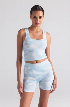 Skims Cotton Rib Tank Blue Quartz Cloud Medium thumbnail 1