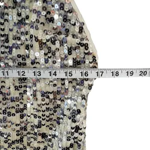 Goldie Twilight Camisole Top Womens M Silver Cream Sequin Sparkles‎ Shimmer Glam thumbnail 9