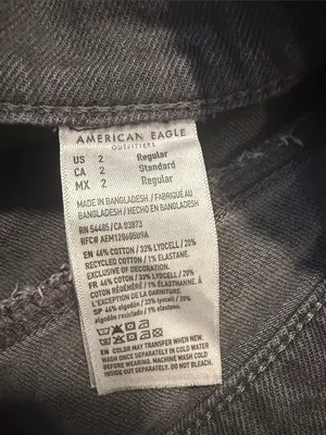 American Eagle Outfitters Gray Patterned Wide-Leg Chinos thumbnail 2