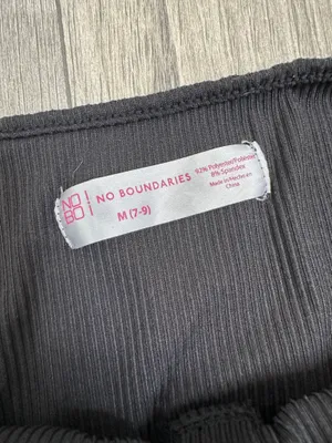 No Boundaries Black Ribbed Henley Bodysuit Size Medium Adjustable Strap thumbnail 3