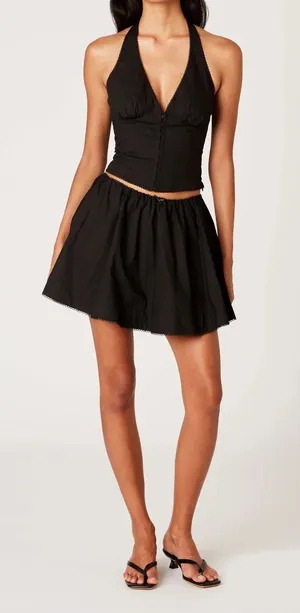Nia Amanda Skort Woman’s Small Y2K NWT Black A-Line Mini Casual Summer Skirt thumbnail 1