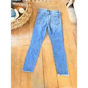 Mother The Stunner Zip‎ Ankle Step Fray Jeans Womens Blue Size 26 thumbnail 2