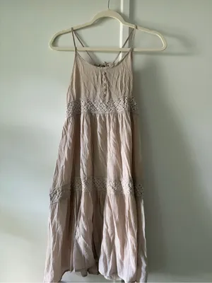 Wishlist Cream Midi Dress with Crochet Trim thumbnail 3
